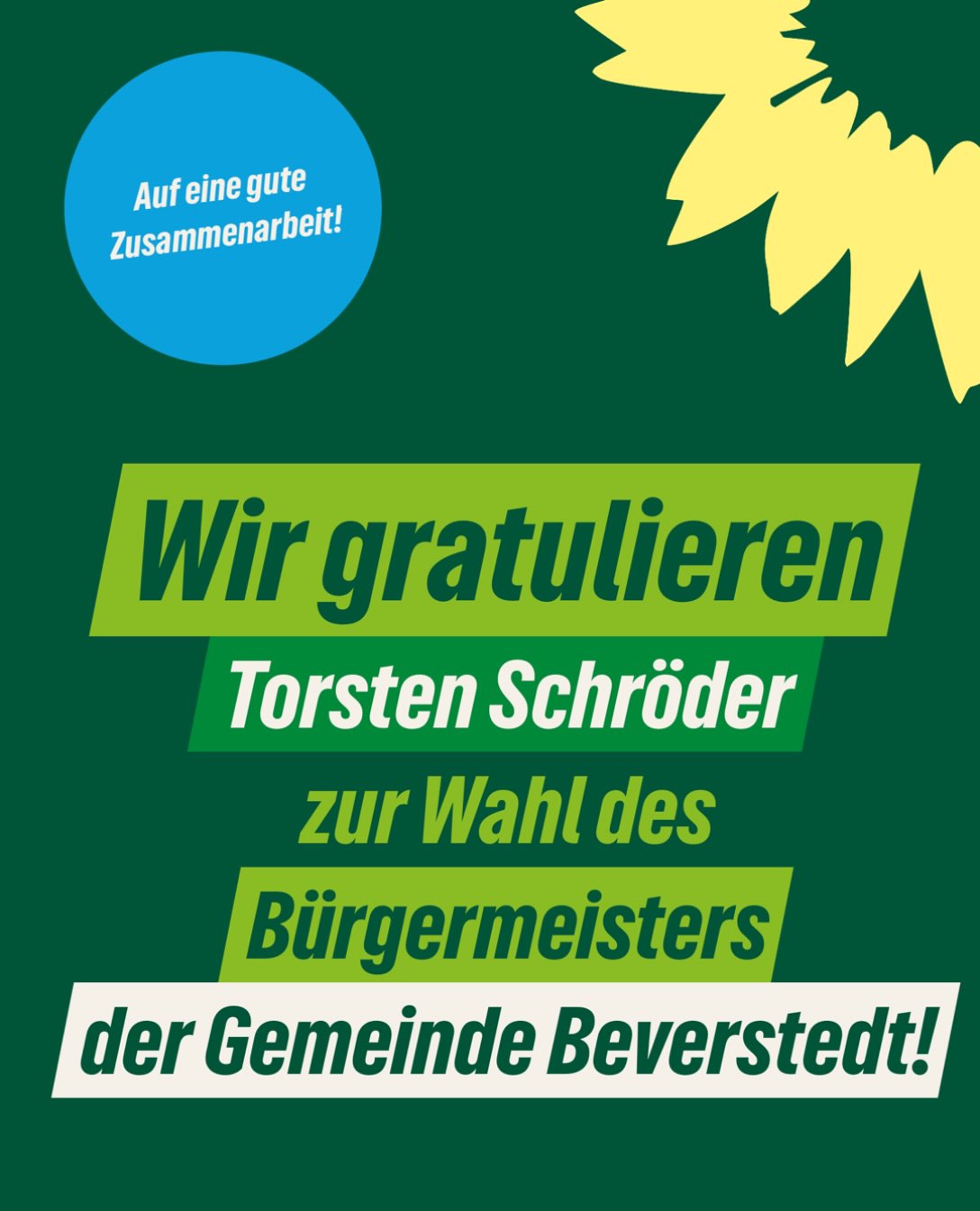 Wir gratulieren von 💚 und freuen uns auf die Zusammenarbeit mit Dir als Bürgermeister. Unser Dank gilt beiden Kandidaten für…