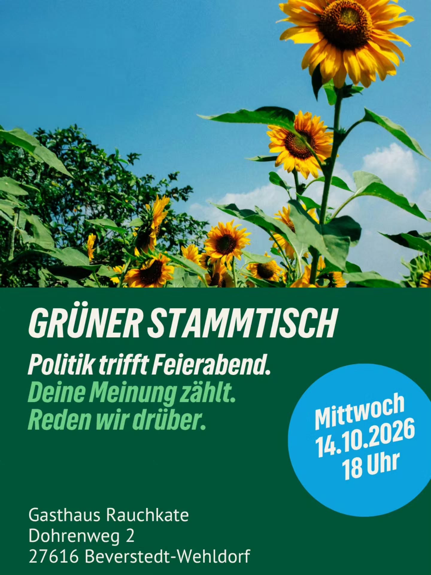 🌻 Politik trifft Feierabend! 💚 Gute Gespräche, neue Perspektiven und ein offener Austausch über das, was uns vor Ort bewegt.…